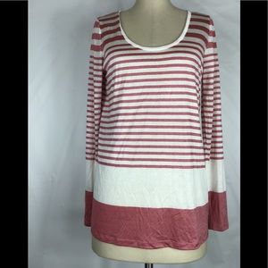 Vince striped crew neck blouse size medium